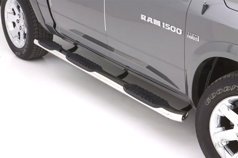 Lund 09-17 Dodge Ram 1500 Crew Cab (5.5ft. Bed) 5in. Oval WTW SS Nerf Bars - Polished Lund 09-17 Dodge Ram 1500 Crew Cab (5.5ft. Bed) 5in. Oval WTW SS Nerf Bars - Polished