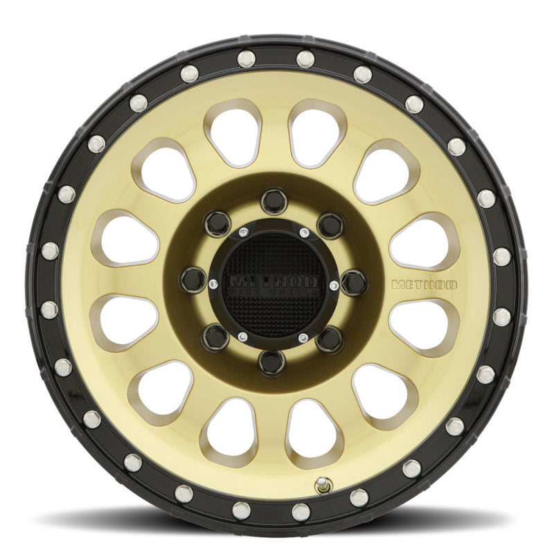 Method MR315 17x8.5 +25mm Offset 8x6.5 130.81mm CB Gold/Black Street Loc Wheel Method MR315 17x8.5 +25mm Offset 8x6.5 130.81mm CB Gold/Black Street Loc Wheel