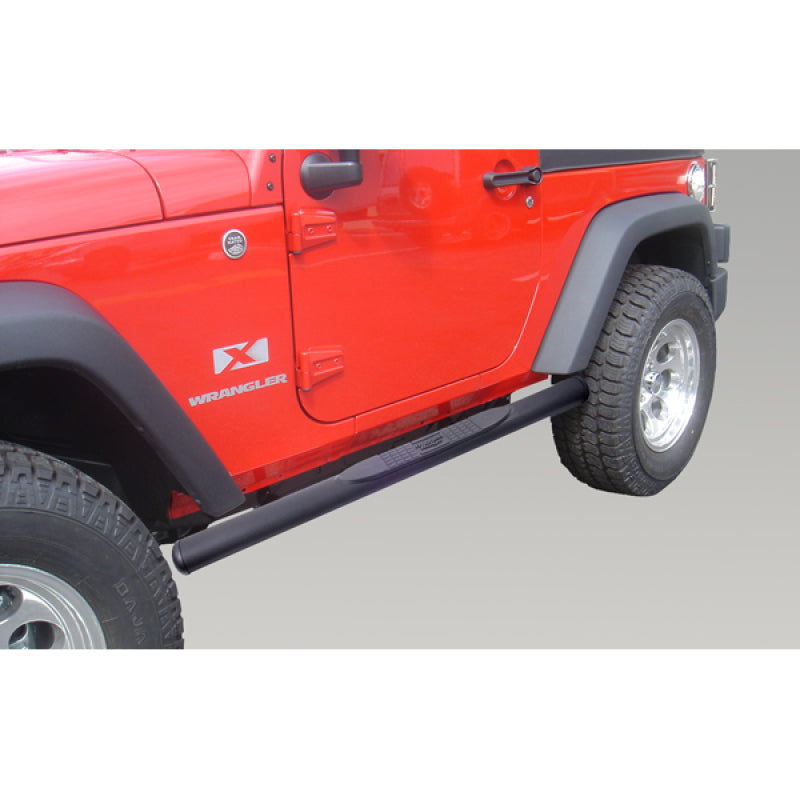 Rugged Ridge 4 1/4-In Oval Side Step Black 07-18 Jeep Wrangler JK Rugged Ridge 4 1/4-In Oval Side Step Black 07-18 Jeep Wrangler JK