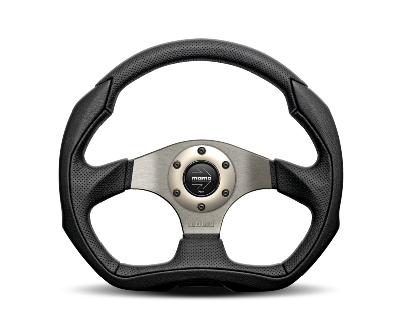 Momo Eagle Steering Wheel 350 mm - Black Leather/Anth Spokes Momo Eagle Steering Wheel 350 mm - Black Leather/Anth Spokes