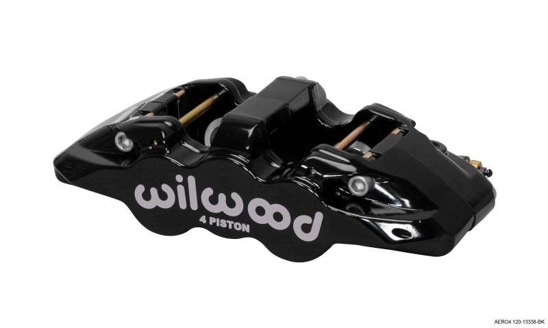 Wilwood Caliper-Aero4 - Black 1.12/1.12in Pistons 1.10in Disc Wilwood Caliper-Aero4 - Black 1.12/1.12in Pistons 1.10in Disc