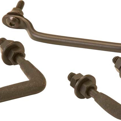 Kentrol 87-95 Jeep Wrangler YJ Windshield Tie Down Kit - Powdercoat Black