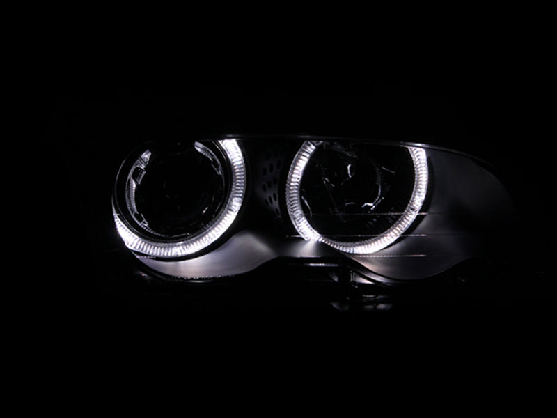 ANZO 1999-2001 BMW 3 Series E46 Projector Headlights w/ Halo Black ANZO 1999-2001 BMW 3 Series E46 Projector Headlights w/ Halo Black