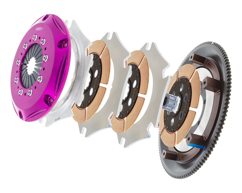 Exedy 1986-1989 Mazda RX-7 R2 Hyper Triple Cerametallic Clutch Rigid Disc Push Type Cover Exedy 1986-1989 Mazda RX-7 R2 Hyper Triple Cerametallic Clutch Rigid Disc Push Type Cover