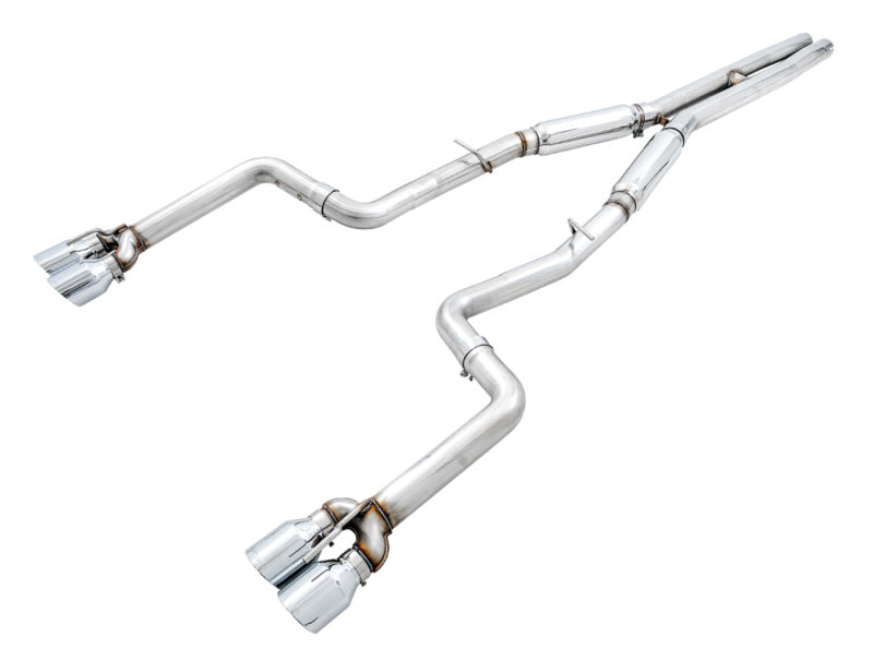 AWE Tuning 2015+ Dodge Challenger 6.4L/6.2L SC Track Edition Exhaust - Quad Chrome Silver Tips AWE Tuning 2015+ Dodge Challenger 6.4L/6.2L SC Track Edition Exhaust - Quad Chrome Silver Tips