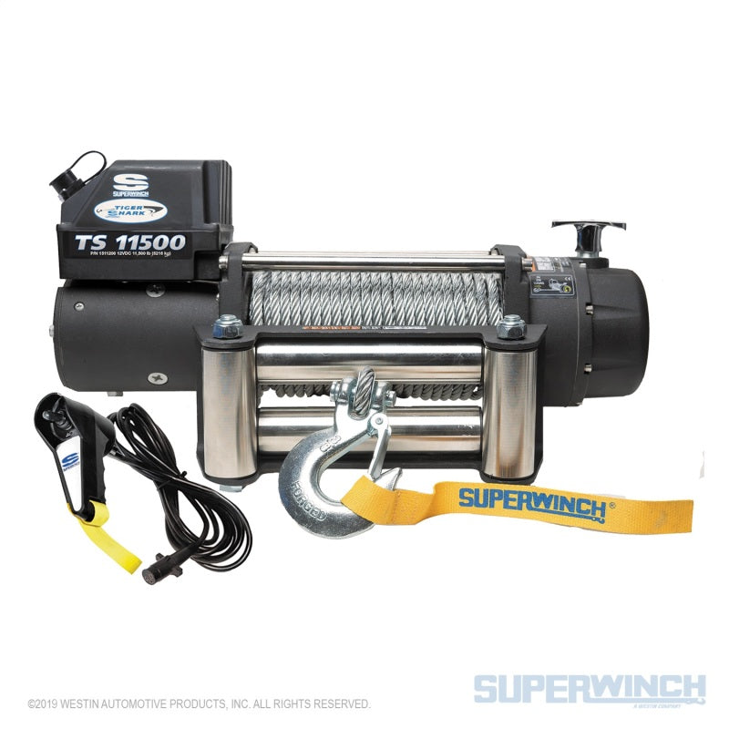 Superwinch 11500 LBS 12V DC 3/8in x 84ft Steel Rope Tiger Shark 11500 Winch Superwinch 11500 LBS 12V DC 3/8in x 84ft Steel Rope Tiger Shark 11500 Winch
