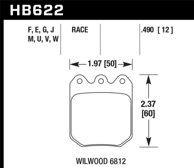 Hawk DTC-50 Brake Pads DLS 6812 Hawk DTC-50 Brake Pads DLS 6812