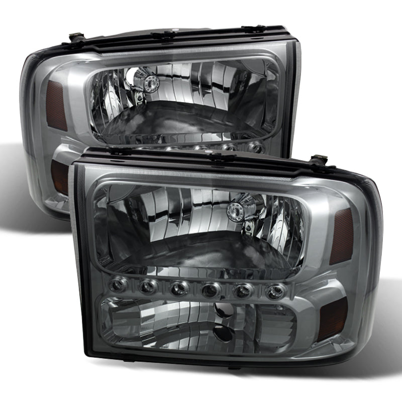 xTune Ford F250 F350 Super Duty 99-04 1Pc Headlights w/ LED Smoked HD-JH-FF25099-LED-SM xTune Ford F250 F350 Super Duty 99-04 1Pc Headlights w/ LED Smoked HD-JH-FF25099-LED-SM