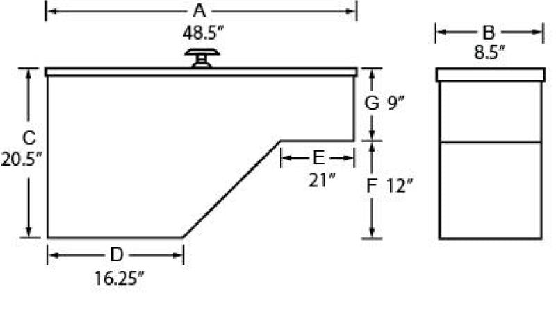 Tradesman Aluminum Fender Well Truck Tool Box (48in.) - Brite Tradesman Aluminum Fender Well Truck Tool Box (48in.) - Brite