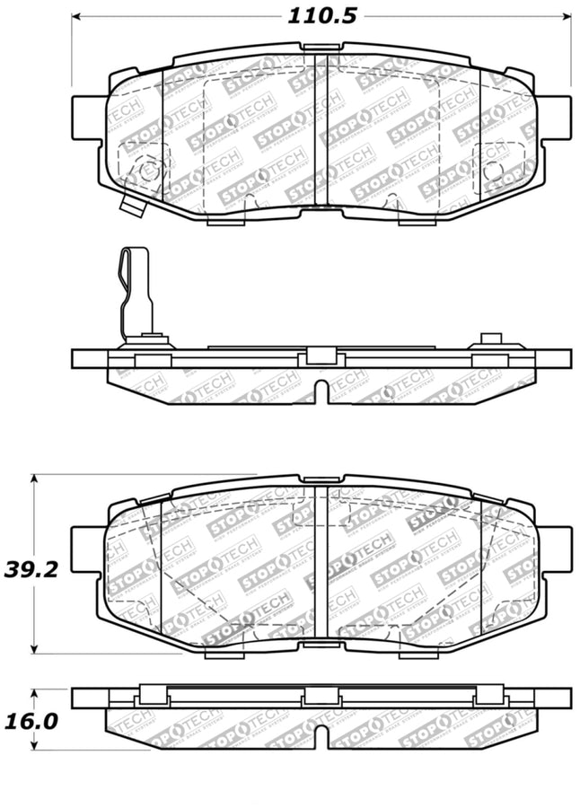 StopTech Performance 06-10 Subaru Legacy Sedan/Outback/13 BRZ / 13 Scion FR-S Rear Brake Pads StopTech Performance 06-10 Subaru Legacy Sedan/Outback/13 BRZ / 13 Scion FR-S Rear Brake Pads