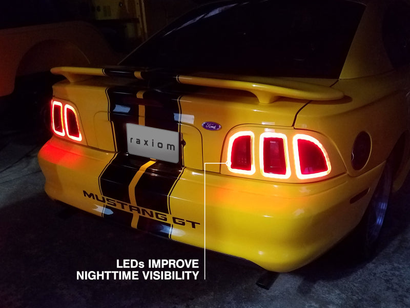 Raxiom 96-98 Ford Mustang Icon LED Tail Lights- Black Housing (Smoked Lens) Raxiom 96-98 Ford Mustang Icon LED Tail Lights- Black Housing (Smoked Lens)