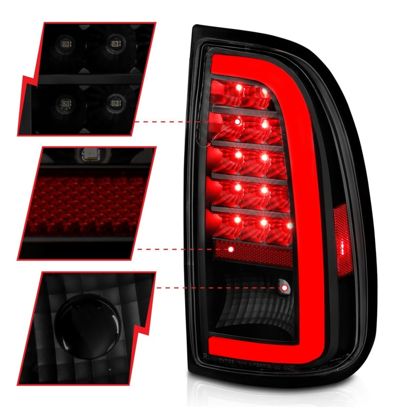 ANZO 00-06 Toyota Tundra (Std. Bed/Reg Cab) LED Taillights w/Light Bar Black Housing Smoke Lens ANZO 00-06 Toyota Tundra (Std. Bed/Reg Cab) LED Taillights w/Light Bar Black Housing Smoke Lens