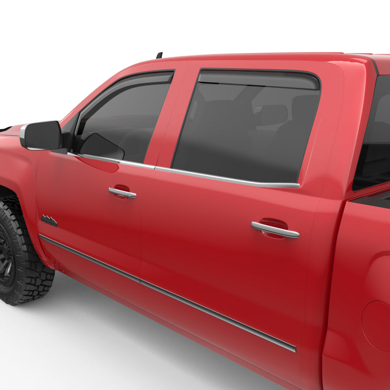 EGR 14+ Chev Silverado/GMC Sierra Crw Cab In-Channel Window Visors - Set of 4 (571771) EGR 14+ Chev Silverado/GMC Sierra Crw Cab In-Channel Window Visors - Set of 4 (571771)