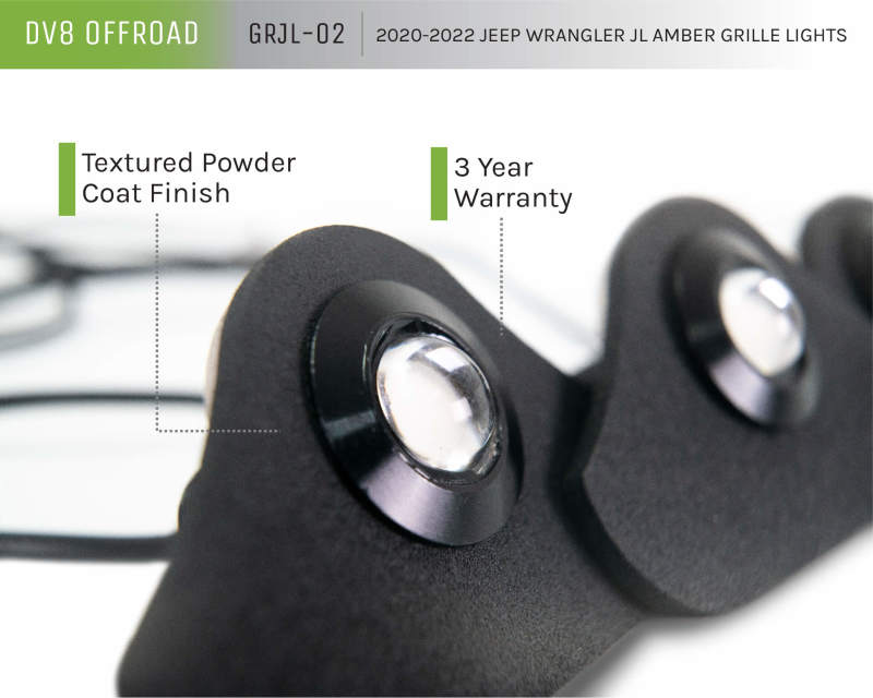 DV8 Offroad 2018+ Jeep JL Grill Amber Marker Lights DV8 Offroad 2018+ Jeep JL Grill Amber Marker Lights