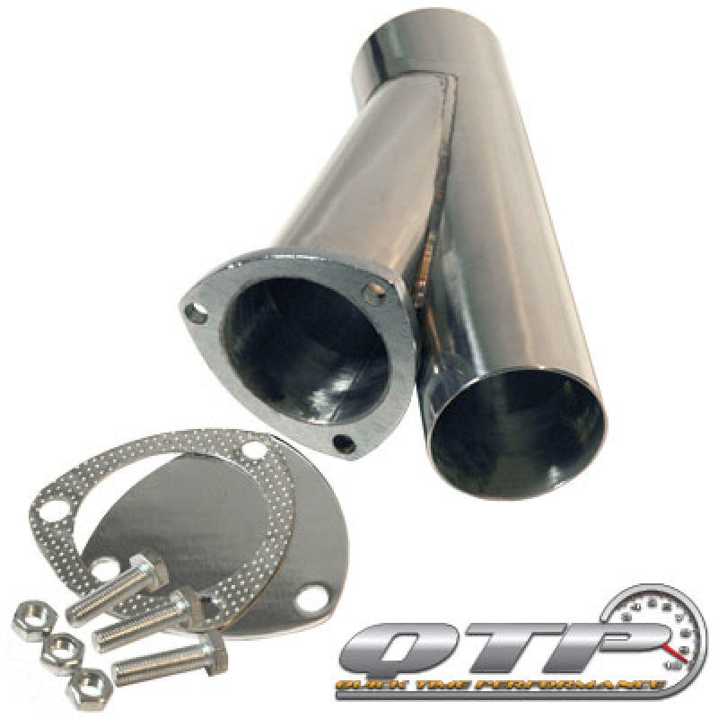 QTP 3in Weld-On QTEC Exhaust Cutout Y-Pipe QTP 3in Weld-On QTEC Exhaust Cutout Y-Pipe