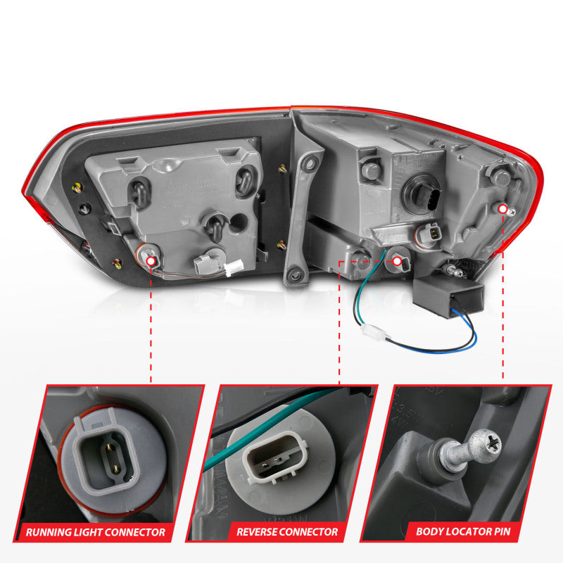 ANZO 2014-2016 Jeep Grand Cherokee LED Taillights Red/Clear ANZO 2014-2016 Jeep Grand Cherokee LED Taillights Red/Clear