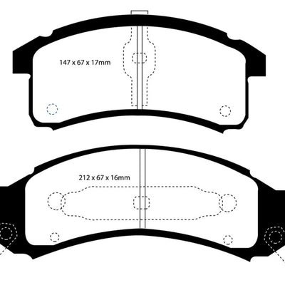 EBC 92-93 Buick Le Sabre (FWD) 3.8 Redstuff Front Brake Pads