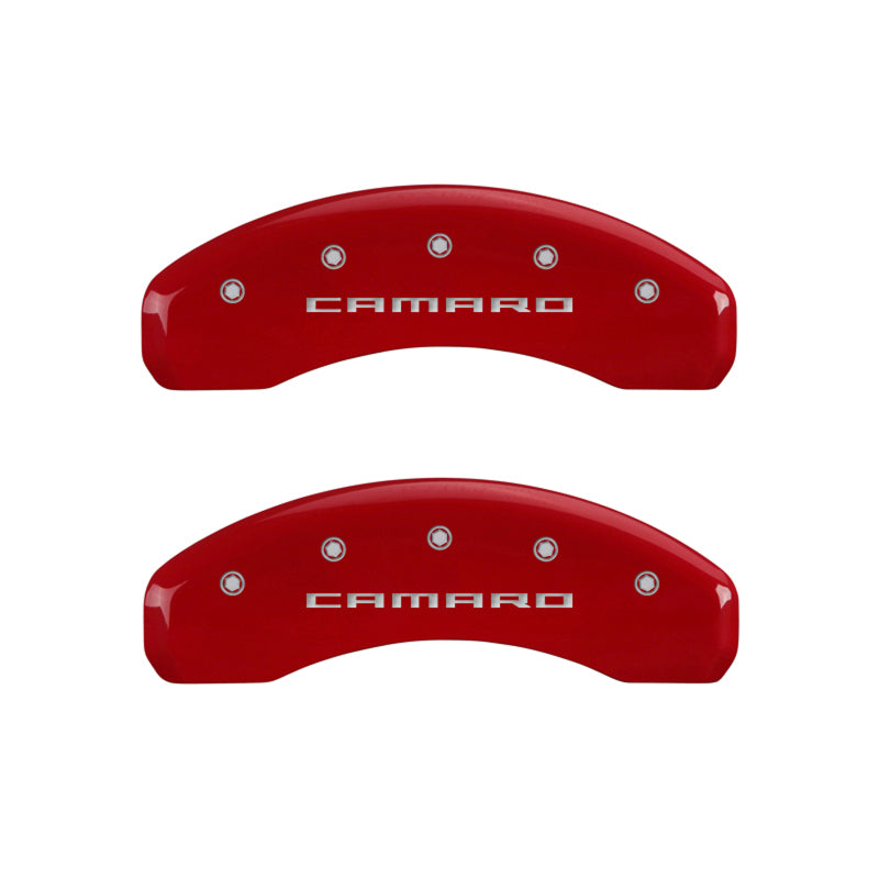 MGP 4 Caliper Covers Engraved Front & Rear Gen 5/Camaro Red finish silver ch MGP 4 Caliper Covers Engraved Front & Rear Gen 5/Camaro Red finish silver ch