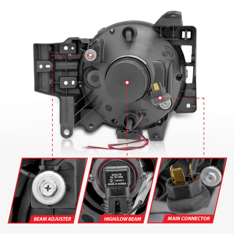 ANZO 2007-2013 Toyota Fj Cruiser Projector Headlights w/ Halo Chrome ANZO 2007-2013 Toyota Fj Cruiser Projector Headlights w/ Halo Chrome