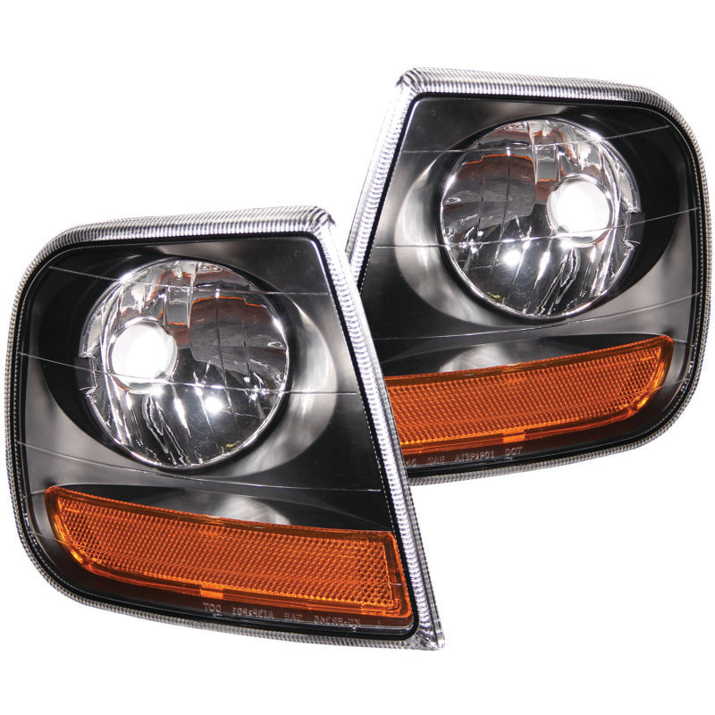 ANZO Corner Lights 1997-2003 Ford F-150 HARLEY DAVIDSON Style Corner Lights Black w/ Amber Reflector ANZO Corner Lights 1997-2003 Ford F-150 HARLEY DAVIDSON Style Corner Lights Black w/ Amber Reflector