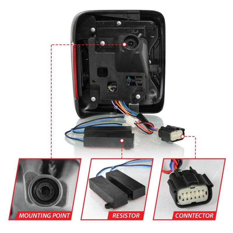 ANZO 18-19 Jeep Wrangler JL LED Taillights Black ANZO 18-19 Jeep Wrangler JL LED Taillights Black