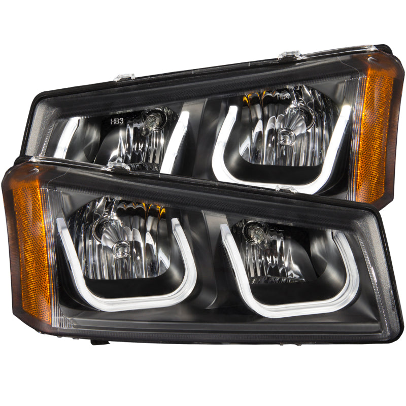 ANZO 2003-2006 Chevrolet Silverado 1500 Projector Headlights w/ U-Bar Black ANZO 2003-2006 Chevrolet Silverado 1500 Projector Headlights w/ U-Bar Black
