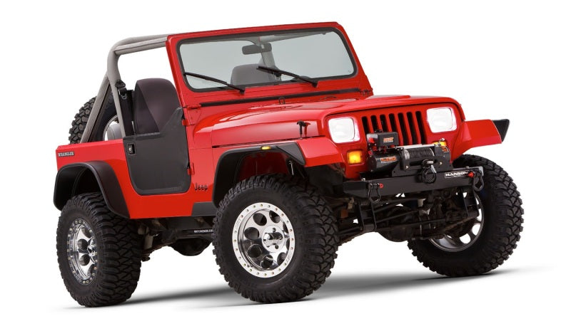 Bushwacker 87-95 Jeep Wrangler Flat Style Flares 4pc Excludes Renegade - Black Bushwacker 87-95 Jeep Wrangler Flat Style Flares 4pc Excludes Renegade - Black