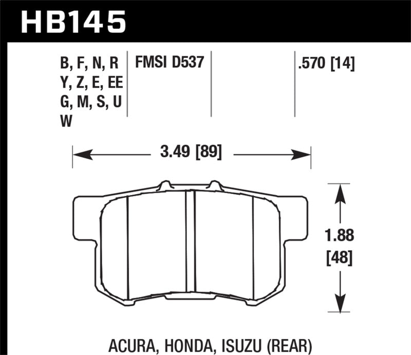 Hawk 06+ Civic Si HPS Street Rear  Brake Pads Hawk 06+ Civic Si HPS Street Rear  Brake Pads