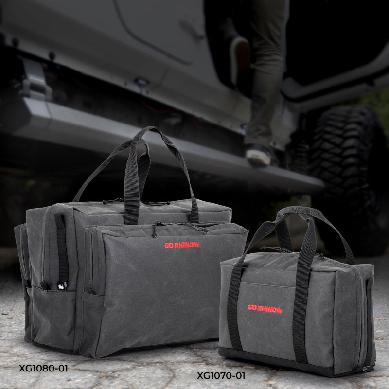 Go Rhino XVenture Gear Bag - Large (13x14x22in. Closed) 12oz Waxed Canvas - Black Go Rhino XVenture Gear Bag - Large (13x14x22in. Closed) 12oz Waxed Canvas - Black