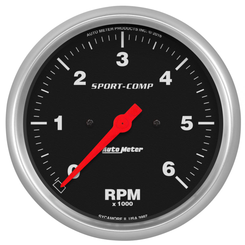 AutoMeter Sport-Comp 5in. 0-6K RPM In-Dash Tachometer Gauge AutoMeter Sport-Comp 5in. 0-6K RPM In-Dash Tachometer Gauge