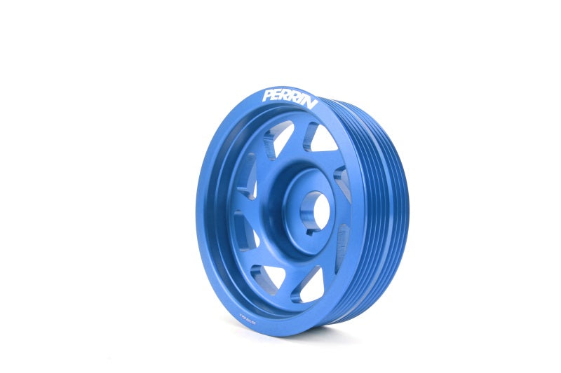 PERRIN 93-14 Subaru Impreza (Incl. 02-14 WRX) / 04-21 STI Lightened Crank Pulley - Blue PERRIN 93-14 Subaru Impreza (Incl. 02-14 WRX) / 04-21 STI Lightened Crank Pulley - Blue