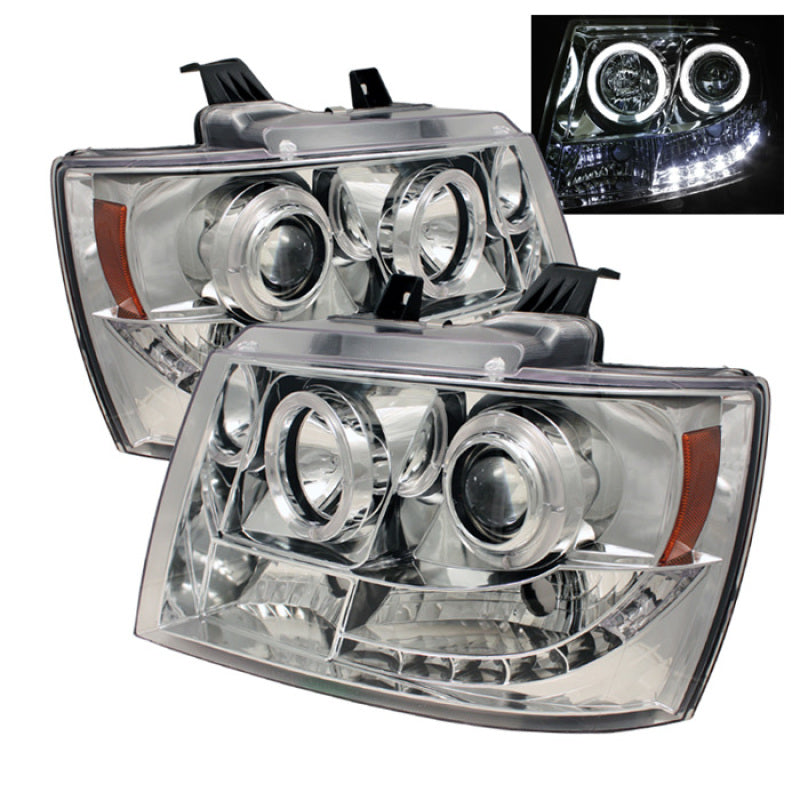 Spyder Chevy Suburban 1500 Projector Headlights LED Halo LED Chrome PRO-YD-CSUB07-HL-C Spyder Chevy Suburban 1500 Projector Headlights LED Halo LED Chrome PRO-YD-CSUB07-HL-C