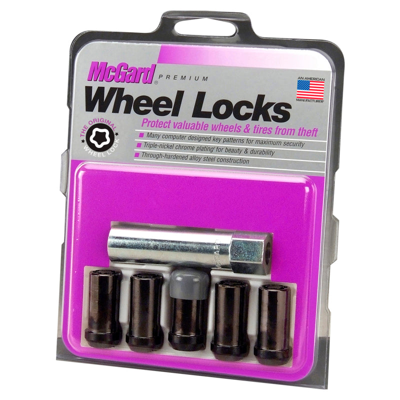 McGard Wheel Lock Nut Set - 5pk. (Tuner / Cone Seat) 1/2-20 / 13/16 Hex / 1.60in. Length - Black McGard Wheel Lock Nut Set - 5pk. (Tuner / Cone Seat) 1/2-20 / 13/16 Hex / 1.60in. Length - Black