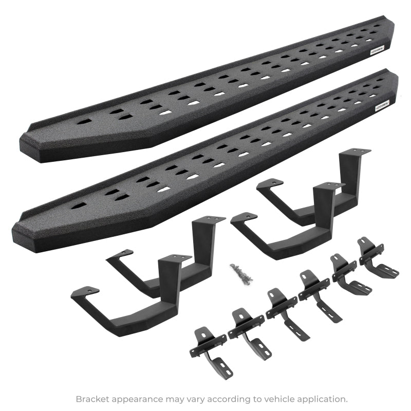 Go Rhino 2022 Toyota Tundra CrwMx Kit w/RB20 Running Board + Brkts + 4 RB20 Drop Steps - Bedlnr Coat Go Rhino 2022 Toyota Tundra CrwMx Kit w/RB20 Running Board + Brkts + 4 RB20 Drop Steps - Bedlnr Coat