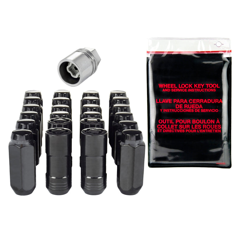 McGard 6 Lug Hex Install Kit w/Locks (Cone Seat Nut) M14X2.0 / 13/16 Hex / 2.25in. Length - Black McGard 6 Lug Hex Install Kit w/Locks (Cone Seat Nut) M14X2.0 / 13/16 Hex / 2.25in. Length - Black