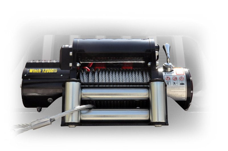 DV8 Offroad 12000 LB Winch w/ Steel Cable & Wireless Remote - Black DV8 Offroad 12000 LB Winch w/ Steel Cable & Wireless Remote - Black