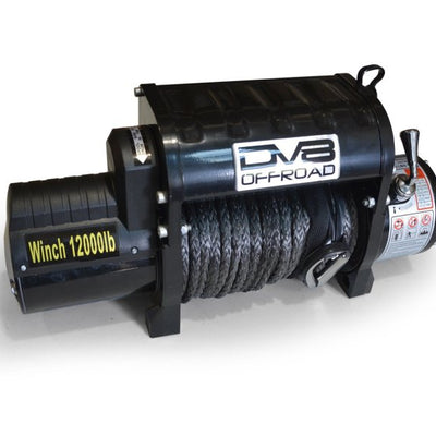 DV8 Offroad 12000 LB Winch w/ Synthetic Line & Wireless Remote - Black
