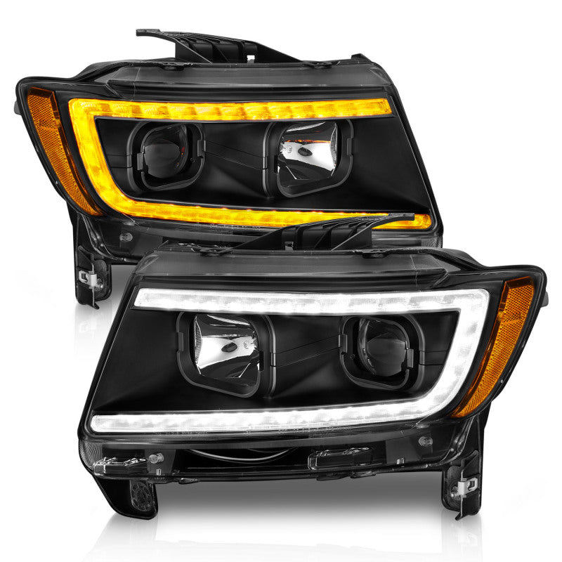 ANZO 11-13 Jeep Grand Cherokee (Factory Halogen Only) Projector Headlights w/Light Bar Swtchbk Black ANZO 11-13 Jeep Grand Cherokee (Factory Halogen Only) Projector Headlights w/Light Bar Swtchbk Black