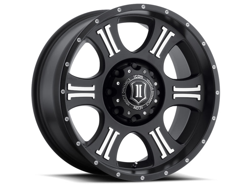 ICON Shield 20x9 8x170 0mm Offset 5in BS 125.2mm Bore Satin Black/Machined Wheel ICON Shield 20x9 8x170 0mm Offset 5in BS 125.2mm Bore Satin Black/Machined Wheel