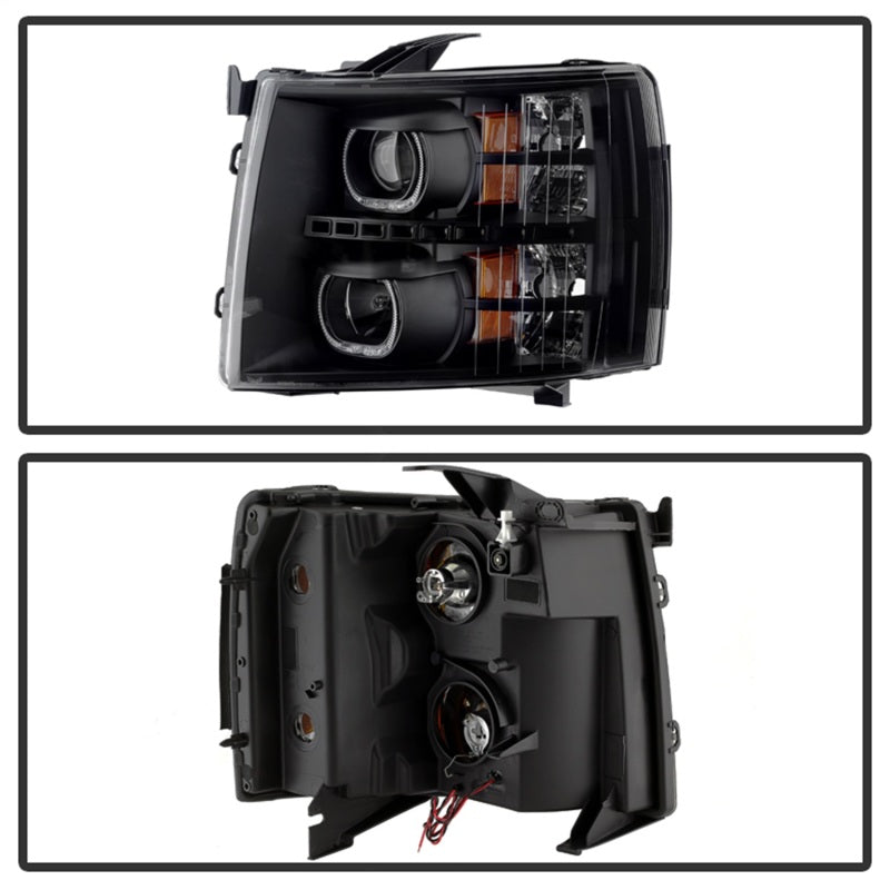 xTune Chevy Silverado 1500/2500/3500 07-13 LED Halo Projector Headlights Black PRO-JH-CSIL07-CFB-BK xTune Chevy Silverado 1500/2500/3500 07-13 LED Halo Projector Headlights Black PRO-JH-CSIL07-CFB-BK