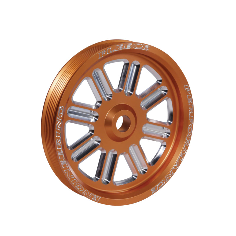 Fleece Performance Dodge Cummins Dual Pump Spoke Pulley (For Use w/ FPE Dual Pump Bracket) Orange Fleece Performance Dodge Cummins Dual Pump Spoke Pulley (For Use w/ FPE Dual Pump Bracket) Orange