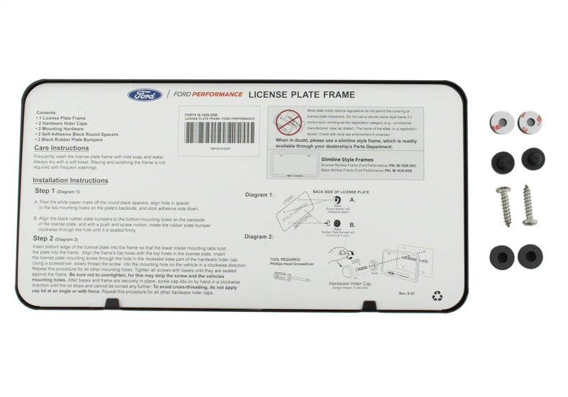 Ford Racing Ford Performance Slim License Plate Frame - Black Stainless Steel Ford Racing Ford Performance Slim License Plate Frame - Black Stainless Steel