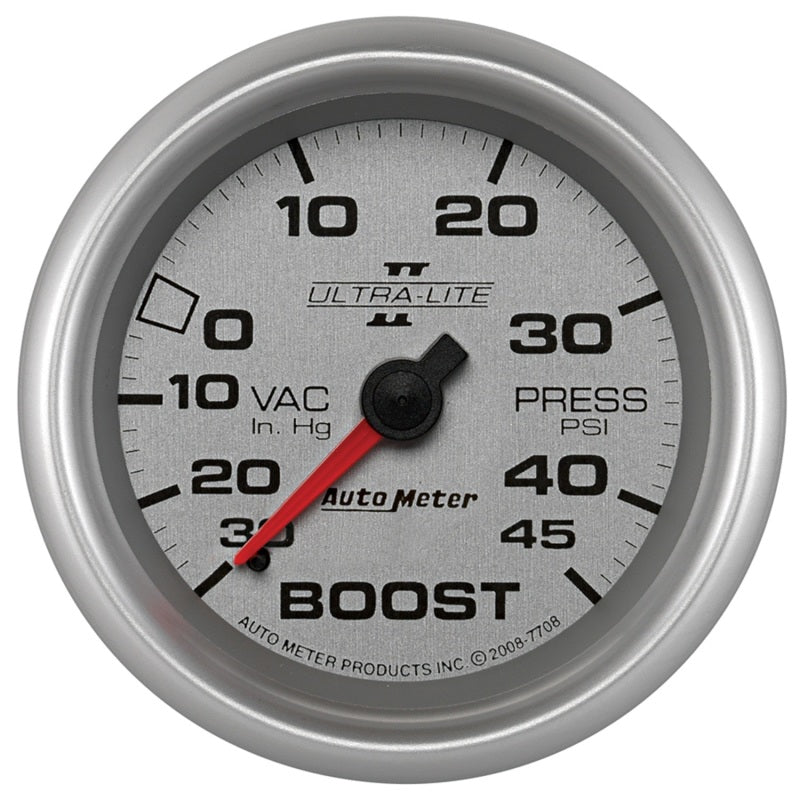 Autometer UL II 2 5/8inch 30 IN HG/45 PSI Mechanical Boost/Vacuum Gauge Autometer UL II 2 5/8inch 30 IN HG/45 PSI Mechanical Boost/Vacuum Gauge