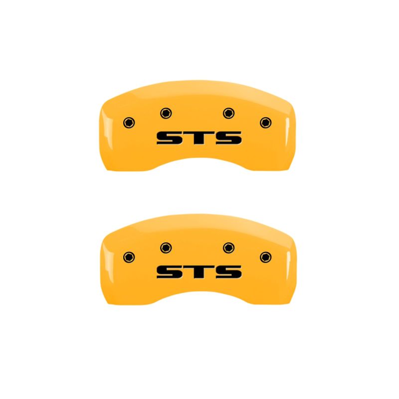 MGP 4 Caliper Covers Engraved Front Cadillac Rear STS Yellow Finish Black Char 2007 Cadillac XLR MGP 4 Caliper Covers Engraved Front Cadillac Rear STS Yellow Finish Black Char 2007 Cadillac XLR