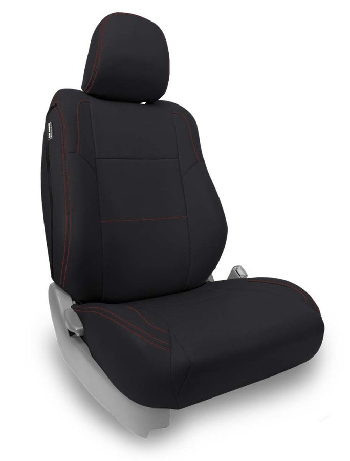 PRP 12-15 Toyota Tacoma Front Seat Covers/ Fold Flat Edition (Pair) - Black with Red Stitching PRP 12-15 Toyota Tacoma Front Seat Covers/ Fold Flat Edition (Pair) - Black with Red Stitching