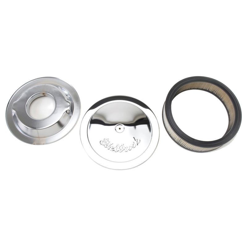 Edelbrock Air Cleaner Pro-Flo Series Round Steel Top Paper Element 14In Dia X 3 75In Dropped Base Edelbrock Air Cleaner Pro-Flo Series Round Steel Top Paper Element 14In Dia X 3 75In Dropped Base