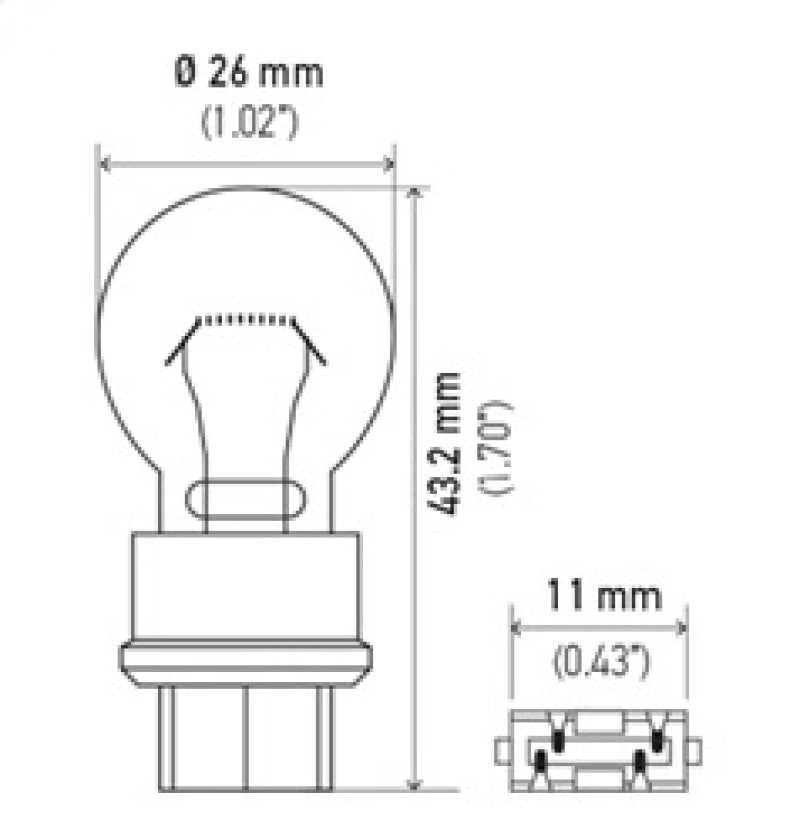 Hella Bulb 3157 12V 27/7W W2.5x16q S8 Hella Bulb 3157 12V 27/7W W2.5x16q S8