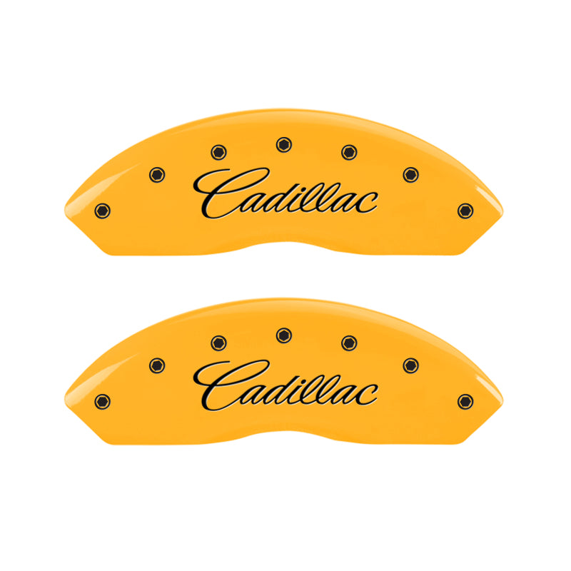 MGP 4 Caliper Covers Engraved Front Cadillac Rear CTS Yellow Finish Black Char 2004 Cadillac CTS MGP 4 Caliper Covers Engraved Front Cadillac Rear CTS Yellow Finish Black Char 2004 Cadillac CTS