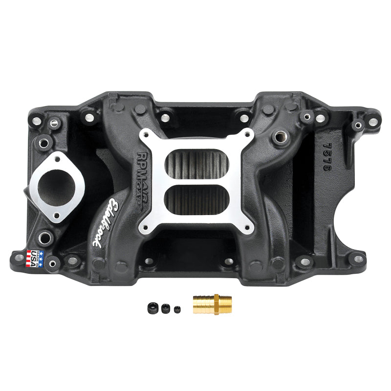 Edelbrock Intake Manifold RPM Air-Gap Small-Block Chrysler 340-360 Black Edelbrock Intake Manifold RPM Air-Gap Small-Block Chrysler 340-360 Black