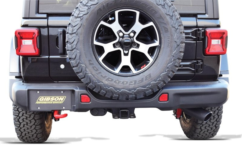 Gibson 18-22 Jeep Wrangler JL Rubicon 3.6L 2.5in Cat-Back Single Exhaust - Black Elite (Ceramic) Gibson 18-22 Jeep Wrangler JL Rubicon 3.6L 2.5in Cat-Back Single Exhaust - Black Elite (Ceramic)